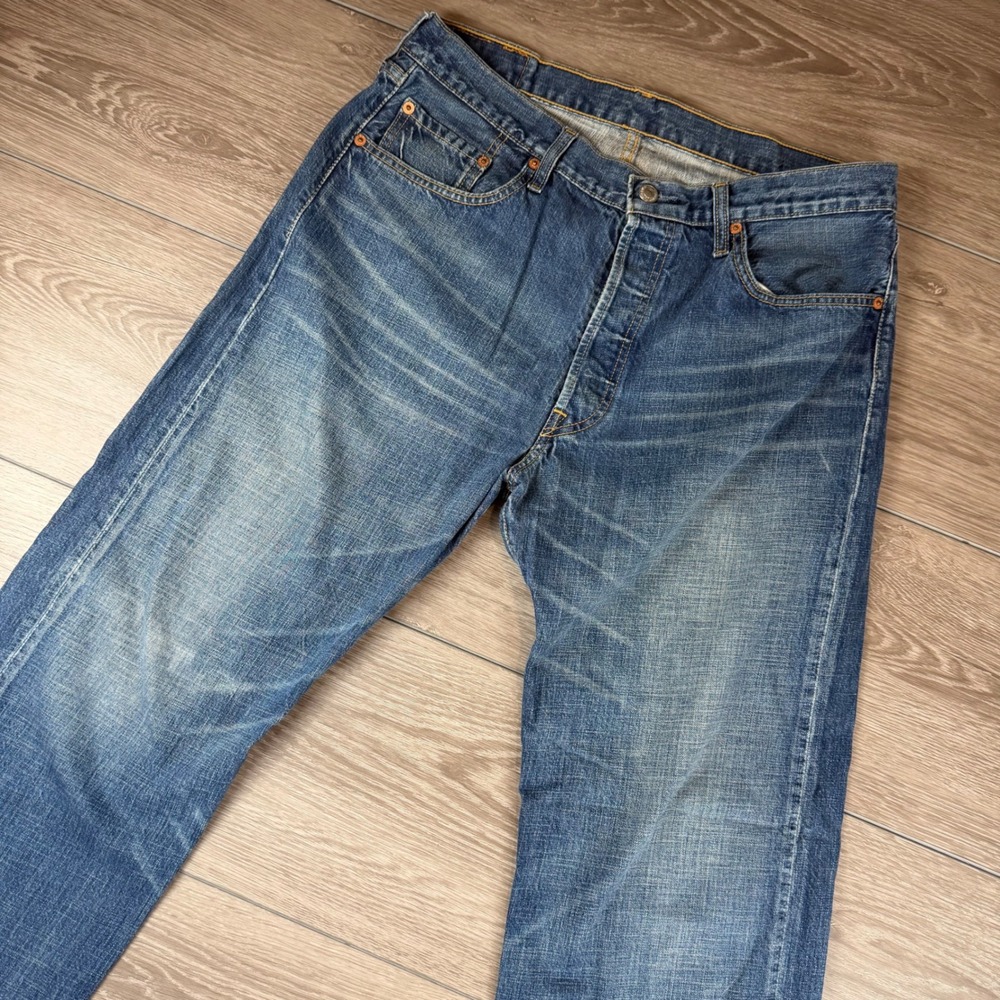 Levi's Mens Jeans 501 Original Fit Button Fly Straight Leg Blue 36x32